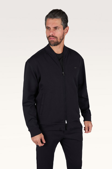 Zip‑up sweatshirt in Active Fleece cotton