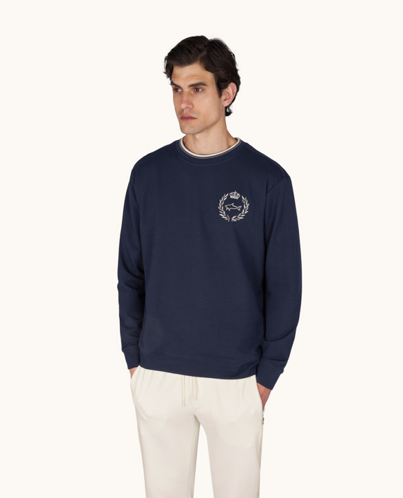 Felpa X-Soft in cotone con ricamo araldico