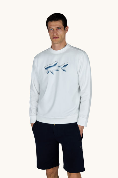 Sweat‑shirt en coton Active Fleece avec imprim&eacute; requin