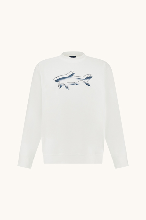 Sweatshirt in Active Fleece cotton with shark print