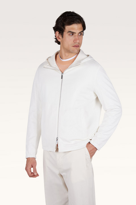 Reversible windbreaker in linen jersey and Typhoon&reg; Platinum