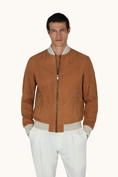 Aqualeather suede bomber jacket