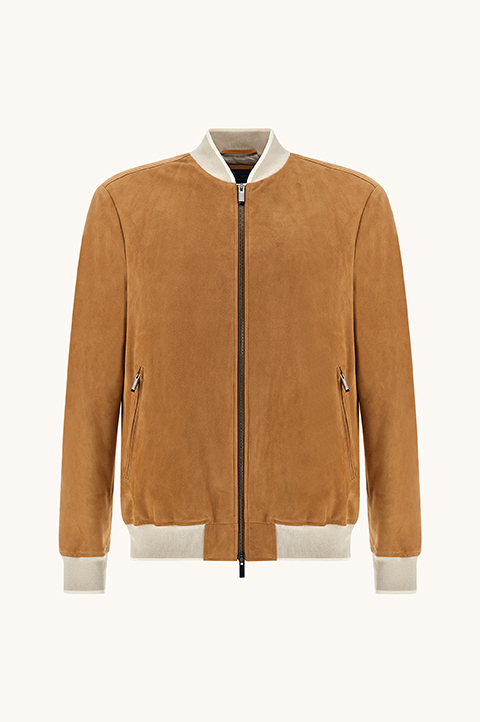Bomber jacket in suede Aqualeather