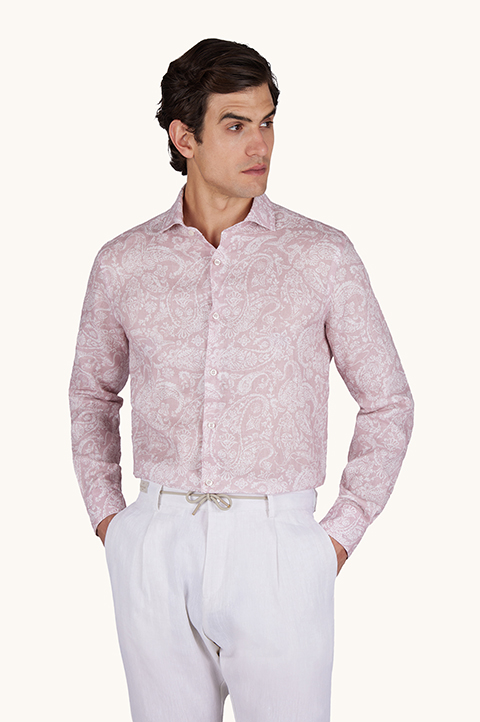 Linen shirt with Shark Paisley pattern