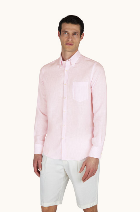 Camisa de lino Soffio con estampado de rayas