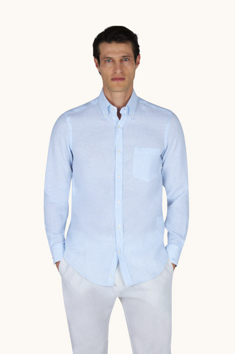 Camisa de lino Soffio con estampado de rayas