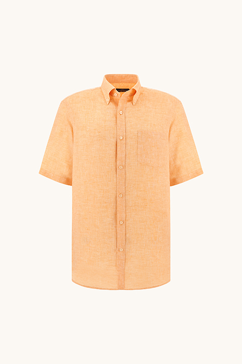 Soffio linen shirt with short sleeves