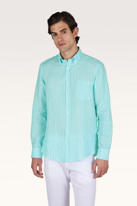 Soffio linen shirt with striped pattern