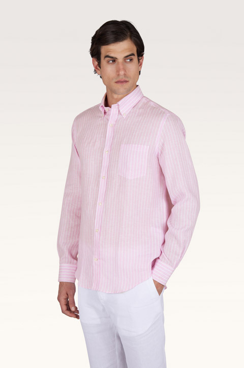Soffio linen shirt with striped pattern