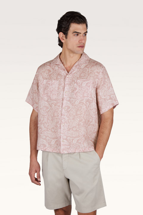 Linen shirt with Shark Paisley pattern