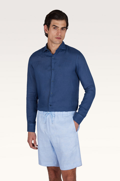 Рубашка из льна, окрашенная готовым изделием