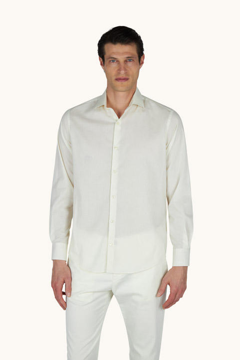 Camisa de voile de algod&oacute;n te&ntilde;ida en prenda