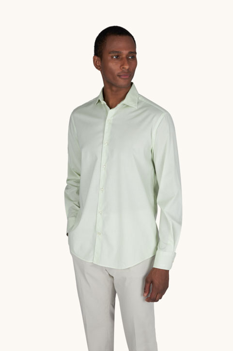 Garment‑dyed cotton voile shirt