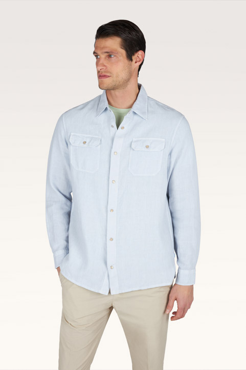 Overshirt in lino tinto capo