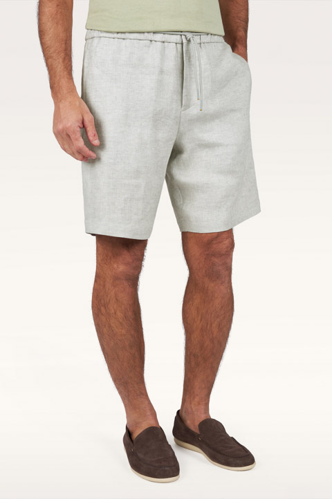 Linen bermuda shorts with drawstring