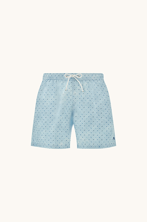 Swimwear with Micro Shark Geometry print