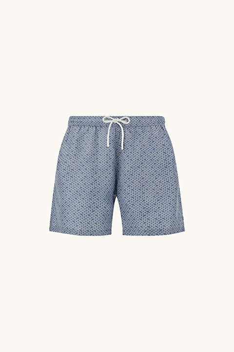 Swimwear with Micro Shark Geometry print