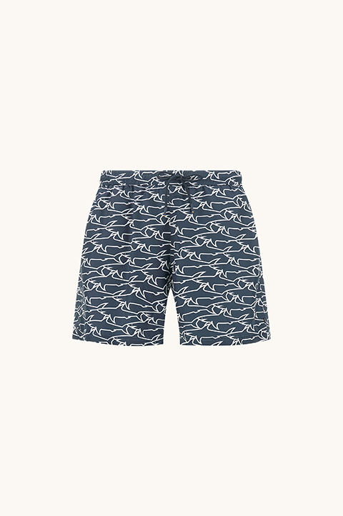 Swimwear with iconic Sharks Waves print