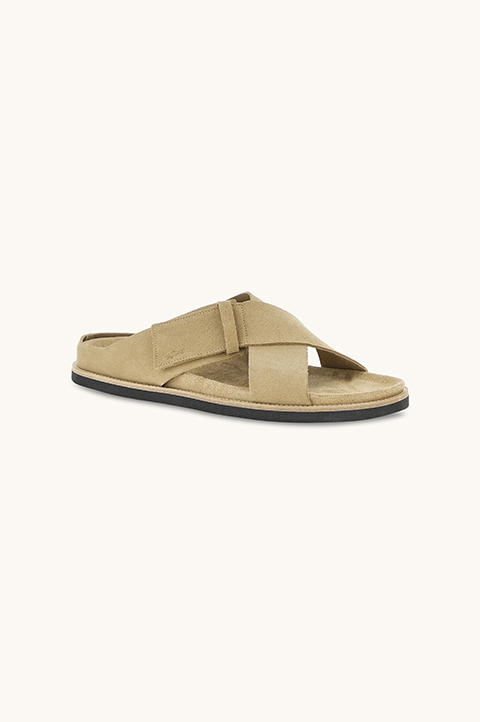 Sandales slip‑on en daim