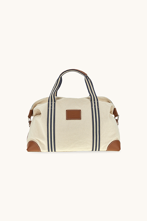 Reisetasche aus Canvas mit Lederdetails