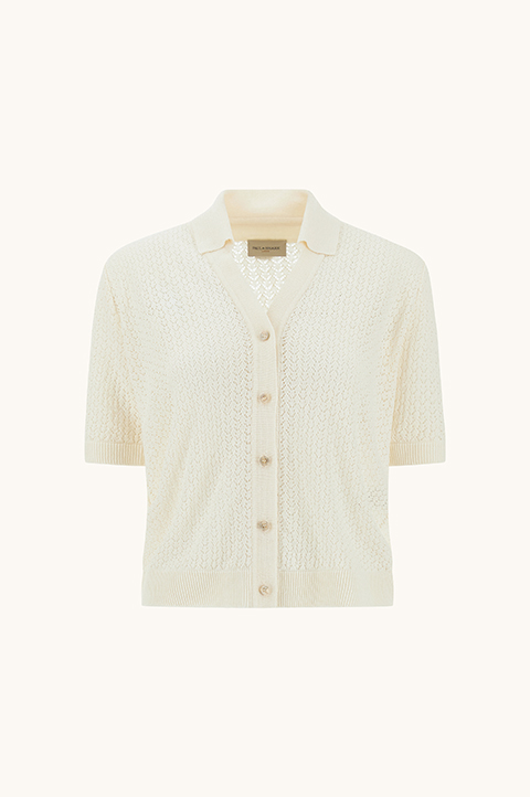 Linen open stitch knit cardigan