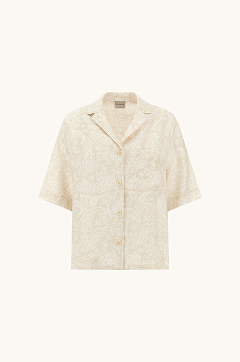 Linen shirt with Shark Paisley print