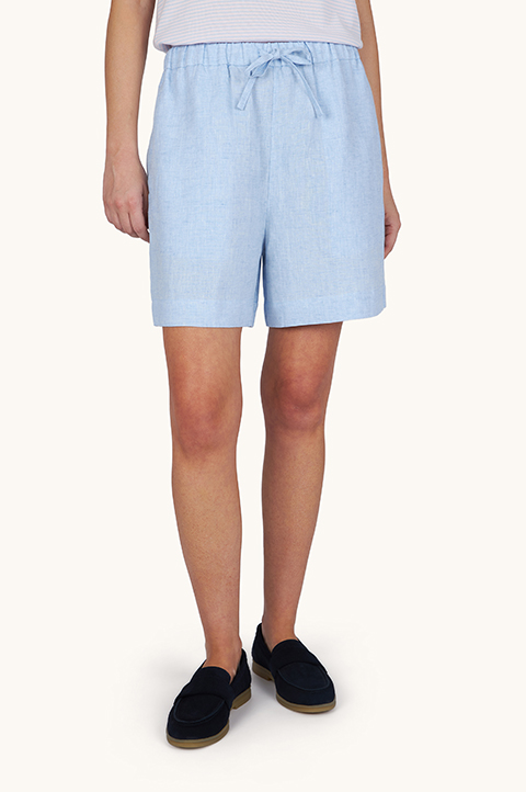 Linen Bermuda shorts with drawstring