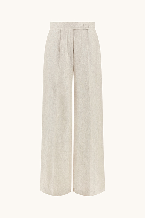 Wide leg linen trousers
