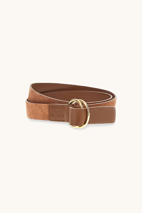 Leather and suede belt