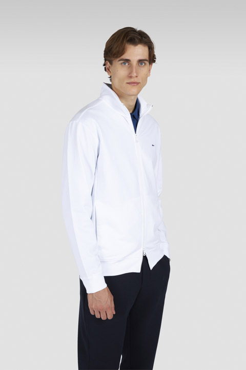 Sudadera con cremallera de algodón fleece elástico Sudadera con cremallera de algodón fleece elástico