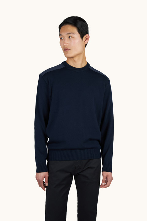 Soft Cool Touch wool crewneck sweater with Typhoon&reg; details
