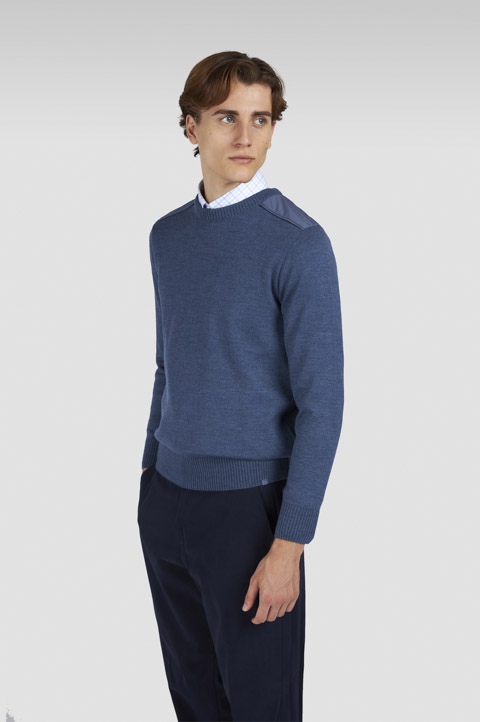 Soft Cool Touch wool crewneck sweater with Typhoon&reg; details