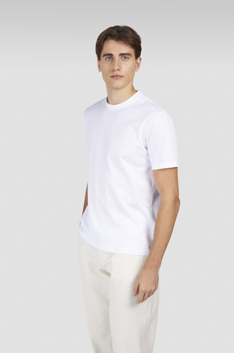 Cotton jersey T-shirt with Shark Fin embroidery