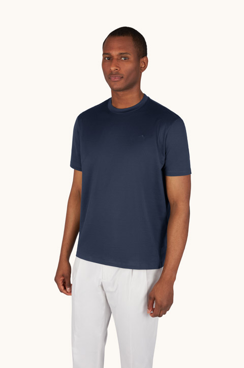 Cotton jersey T-shirt with Shark Fin embroidery