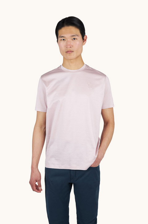 Camiseta de jersey de algod&oacute;n con bordado de aleta de tibur&oacute;n