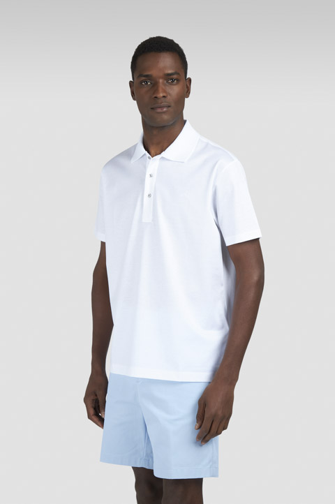 Double mercerised cotton jersey polo shirt with Shark Fin embroidery Double mercerised cotton jersey polo shirt with Shark Fin embroidery