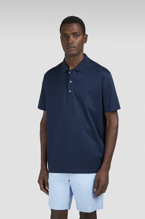 Double mercerised cotton jersey polo shirt with Shark Fin embroidery Double mercerised cotton jersey polo shirt with Shark Fin embroidery