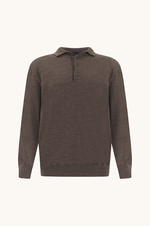 Polo Shirt in 140's Superfine Merino Wool