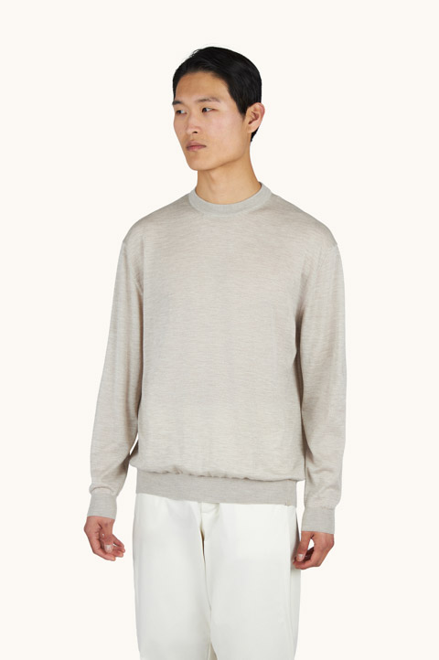 Rundhals-Pullover aus Kaschmir und Seide