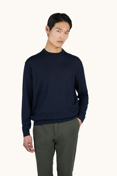 Cashmere and silk crew neck jumper