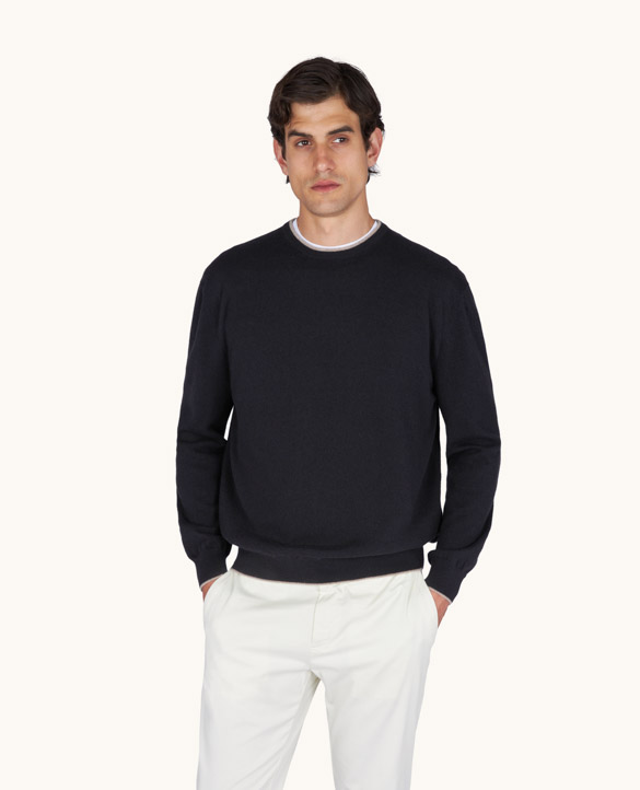 Cashmere crew‑neck sweater