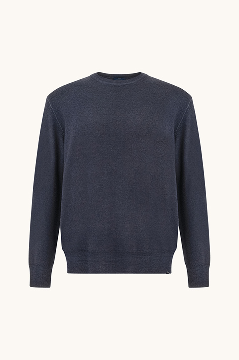 Pull col rond en laine, teinture en pi&egrave;ce