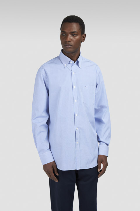 Chemise en popeline de coton à motif rayé Chemise en popeline de coton à motif rayé