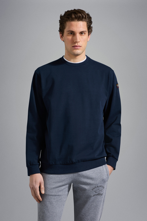 Sweatshirt aus Baumwolle mit ikonischen Badge Sweatshirt aus Baumwolle mit ikonischen Badge