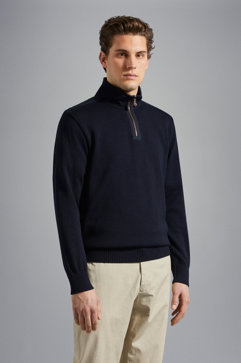 Half-zip wool sweater with iconic badge Half-zip wool sweater with iconic badge