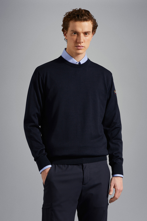 Merino wool crew neck with Iconic badge Merino wool crew neck with Iconic badge