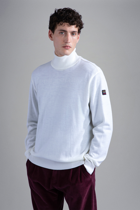 Merino wool turtleneck with iconic badge Merino wool turtleneck with iconic badge
