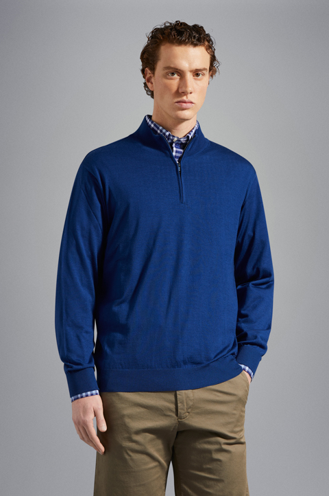 Winter Summer Merino wool extra-fine half zip sweater