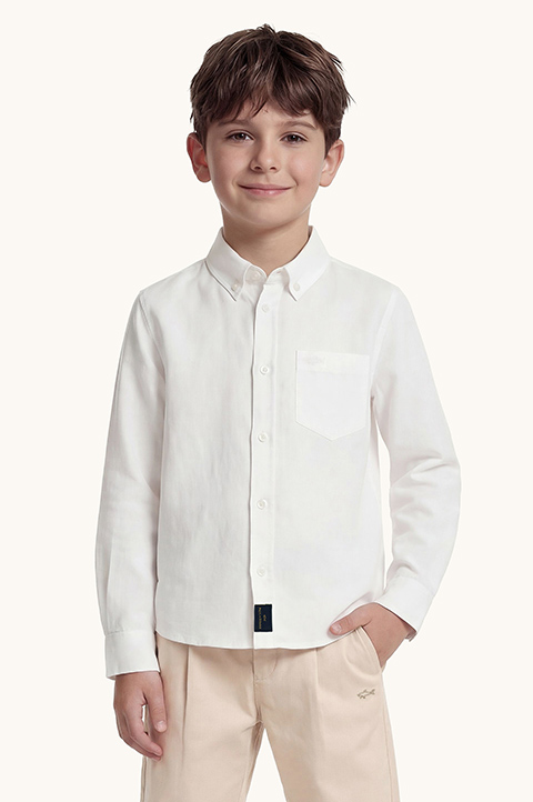 Linen shirt with Shark embroidery