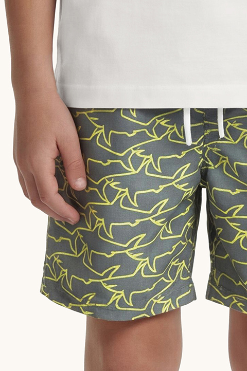 Swim shorts with iconic Sharks Waves print